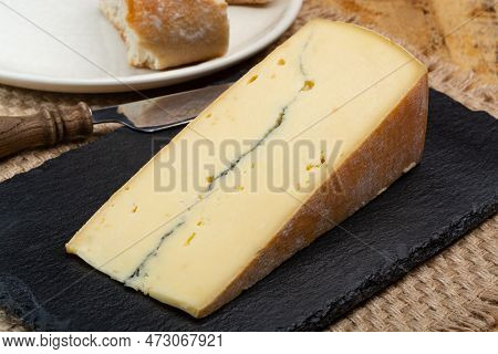 Cheese Collection, French Morbier Semi-soft Cow Milk Cheese With Black Mold Layer