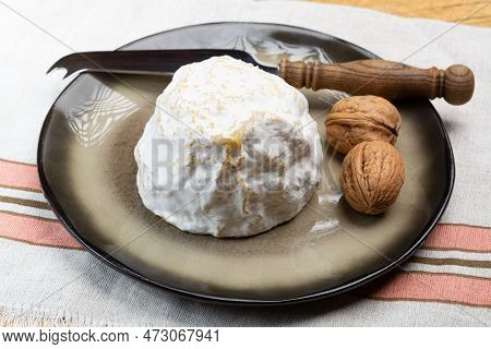 Cheese Collection, Soft Cow French Cheese With Mold Gaperon Artisanal Lavored With Cracked Peppercor