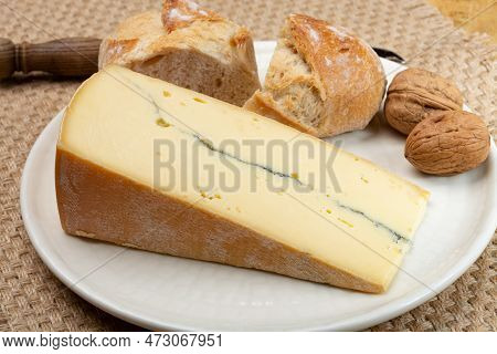 Cheese Collection, French Morbier Semi-soft Cow Milk Cheese With Black Mold Layer