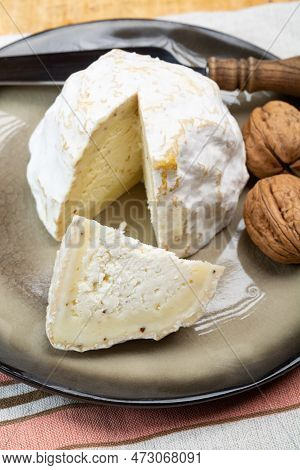 Cheese Collection, Soft Cow French Cheese With Mold Gaperon Artisanal Lavored With Cracked Peppercor