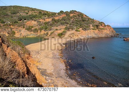 Beach And Lake Of Terranera Beach Near Porto Azzurro At Elba