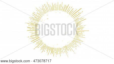 Sun Moom Star Ray Starry Night Illustration Elements Blue And Gold Beautiful Art Hand Drawing