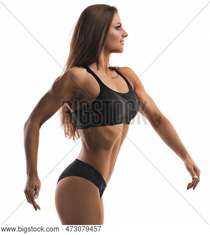 Muscular Fitness Model Isolated Shot In Profile