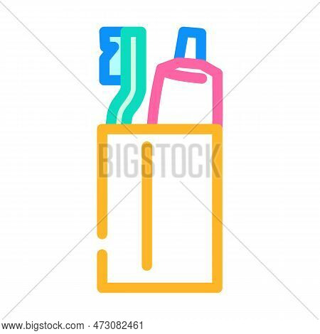 Toothbrush Holder Color Icon Vector. Toothbrush Holder Sign. Isolated Symbol Illustration
