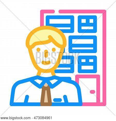 Facilities Manager Repair Worker Color Icon Vector. Facilities Manager Repair Worker Sign. Isolated 