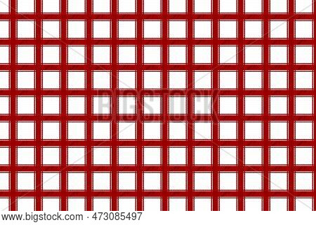 Beautiful Plaid Pattern Vector For Clothes And Fabrics. Seamless Tartan Pattern Background With Red 