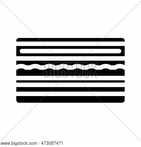 Memory Foam Mattress Bedroom Interior Glyph Icon Vector. Memory Foam Mattress Bedroom Interior Sign.