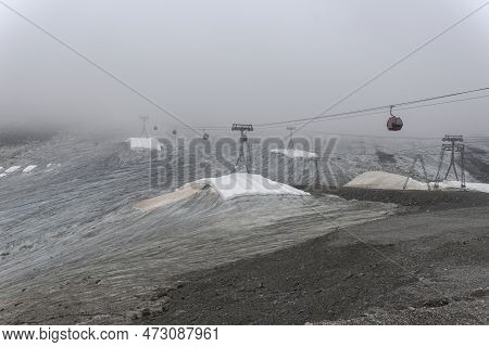 Cable Car In The Stubai Glacier, Austrian Alps, Municipality Of Neustift Im Stubaital