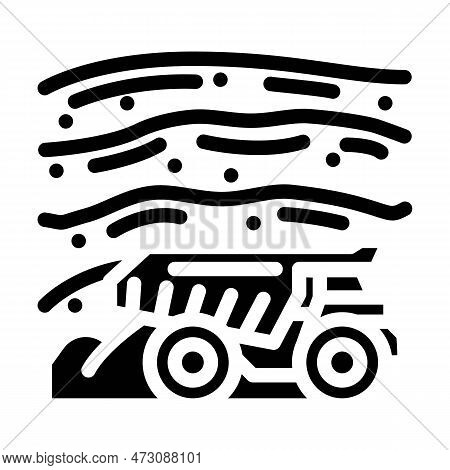 Open Pit Mining Copper Production Glyph Icon Vector. Open Pit Mining Copper Production Sign. Isolate