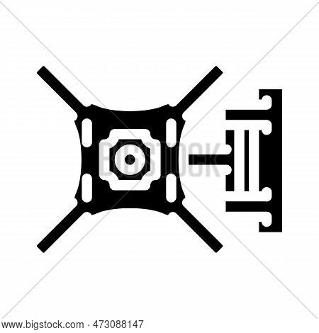 Tv Wall Mount Home Accessory Glyph Icon Vector. Tv Wall Mount Home Accessory Sign. Isolated Symbol I
