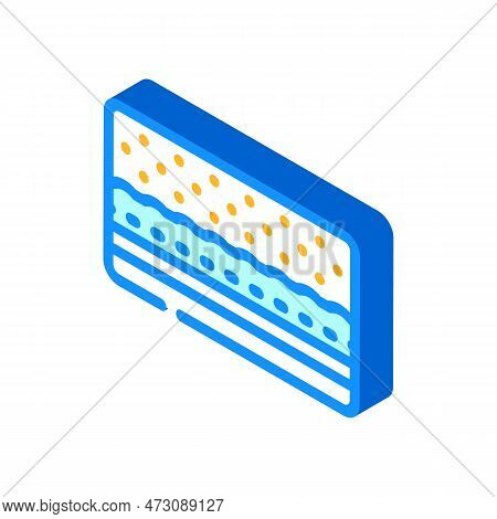 Memory Foam Mattress Bedroom Interior Isometric Icon Vector. Memory Foam Mattress Bedroom Interior S