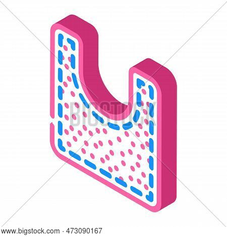 Chenille Rug Home Interior Isometric Icon Vector. Chenille Rug Home Interior Sign. Isolated Symbol I