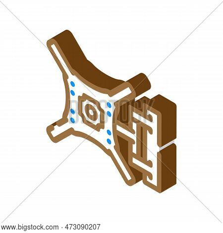 Tv Wall Mount Home Accessory Isometric Icon Vector. Tv Wall Mount Home Accessory Sign. Isolated Symb