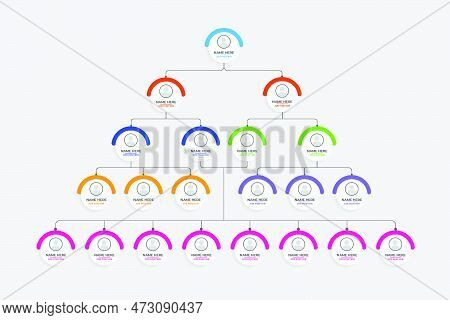 Business Job Position Visualization Infographic Template Vector With Colorful Round Shapes. Office M