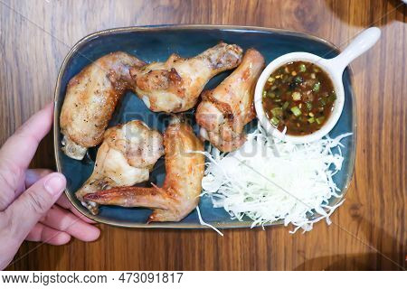 Grilled Chicken ,poasted Chicken With Dip And Vegetable