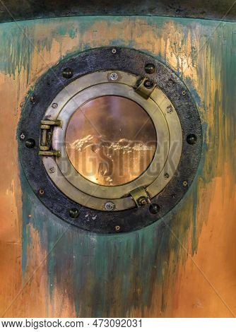 Working Copper Brewing Beer Fermenter Tank At An Artisanal Craft Brasserie Brewery In The South Of F