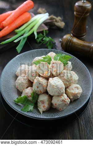 Meatballs Are Made From Blended Chicken And Vegetables
