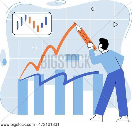 Stock Market Manipulation Concepts Set, Change Business Graph Indicator, Influence Crypto Currency P
