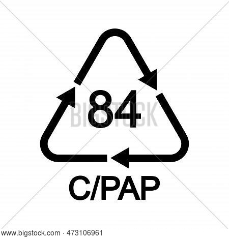 Composite Of Paper And Cardboard, Plastic Or Aluminium Recycling Sign In Triangular Shape With Arrow