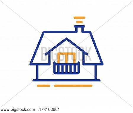 Balcony Line Icon. Building Balconet Sign. Apartment Terrace Symbol. Colorful Thin Line Outline Conc