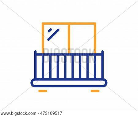 Balcony Line Icon. Building Balconet Sign. Apartment Terrace Symbol. Colorful Thin Line Outline Conc