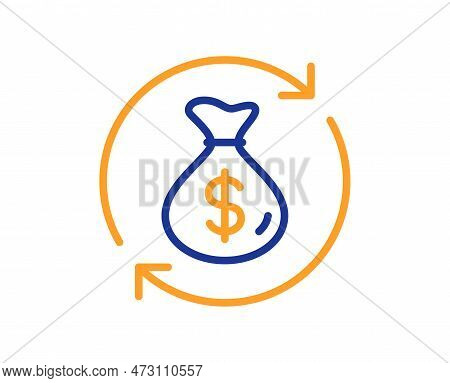 Change Money Line Icon. Currency Exchange Sign. Transfer Payment Symbol. Colorful Thin Line Outline 
