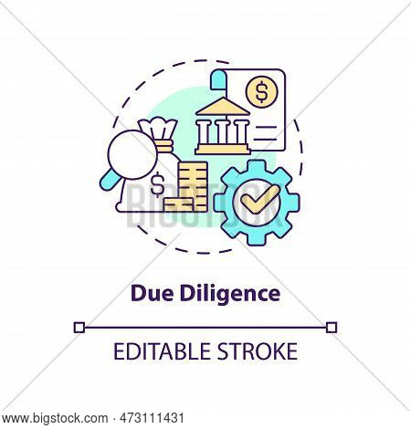 Due Diligence Concept Icon. It Firm Development. Venture Capital Financing Benefit Abstract Idea Thi