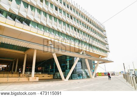 Masdar City, Abu Dhabi - March 20th 2023 - The Siemens Building Of Masdar City, The City Projected T