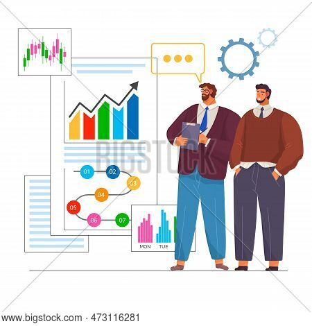 Business People Marketing Team Analyze Graph And Chart. Data Analytics, Statistic To Analysis, Busin
