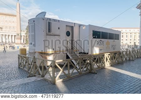 Vatican City, Vatican - December 7, 2022: Vatican Post (poste Vaticane) Office At Saint Peter's Squa