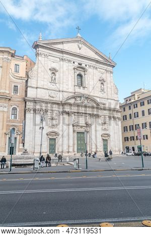 Rome, Italy - December 7, 2022: Parrocchia Santa Maria In Vallicella, Church Of Saint Mary In The Li