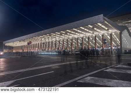 Rome, Italy - December 9, 2022: Early Morning View Of Train Station Roma Termini. Termini Is Also Th