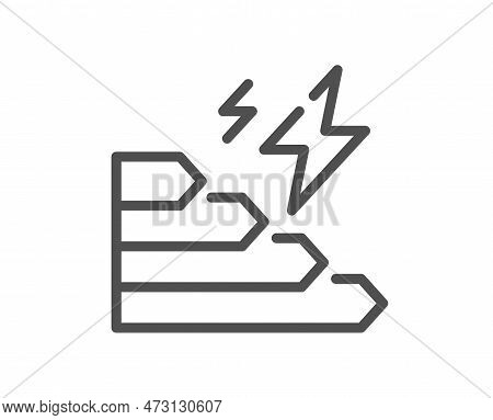 Consumption Growth Line Icon. Electric Power Up Trend Sign. Energy Chart Symbol. Quality Design Elem