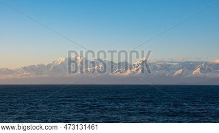 Scenery And Peaceful Mountainscape With Mountain At Horizon. Photo Of Mountainscape