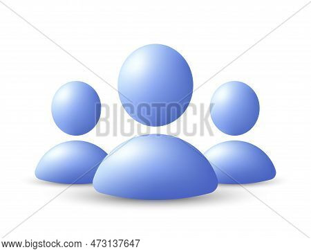 Group Of People 3d Icon. Social Network User Community. Team Squad Leader, Human Management And Busi