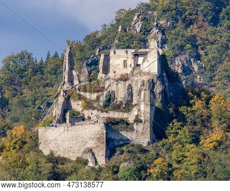 Ruins Of Durnstein Castle Over Wachau Valley, Austria
