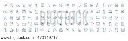 Ecommercial Trade Vector Line Icons Set. Ecommerce, Trade, Online, Shopping, Retail, Marketplace, Co