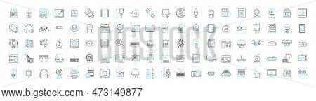 Digital Automation Vector Line Icons Set. Digital, Automation, Robotics, Ai, Machine-learning, Objec