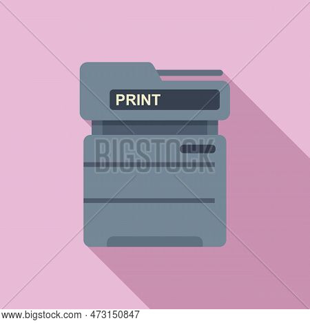 Office Printer Icon Flat Vector. Digital Print. Copy Paint