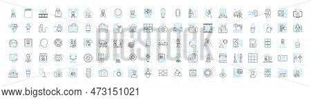 Commerce Photography Vector Line Icons Set. Commerce, Photography, Portrait, Landscape, Wildlife, Na
