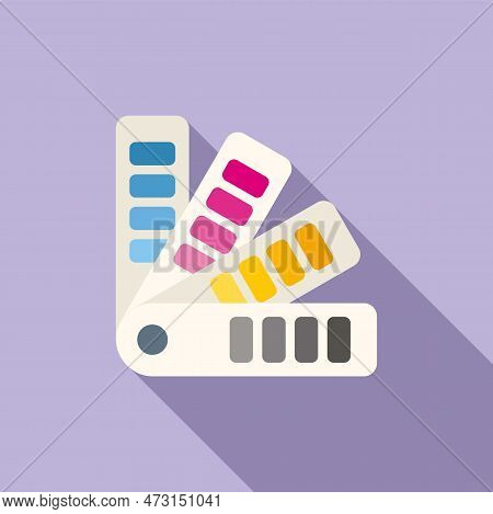 Cmyk Palette Icon Flat Vector. Printer Machine. Service Paint