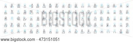 Customer Analytics Vector Line Icons Set. Customer, Analytics, Segmentation, Profiling, Analysis, Tr