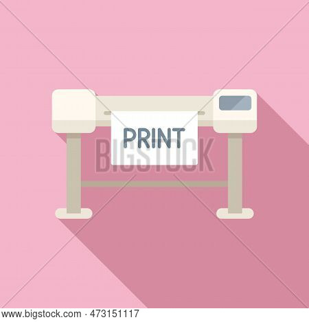 Plotter Print Icon Flat Vector. Printer Machine. Ink Offset