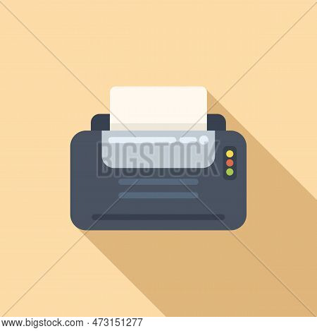Print Color Icon Flat Vector. Digital Printer. Copy Paper