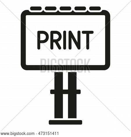 Billboard Print Icon Simple Vector. Printer Machine. Industry Copy