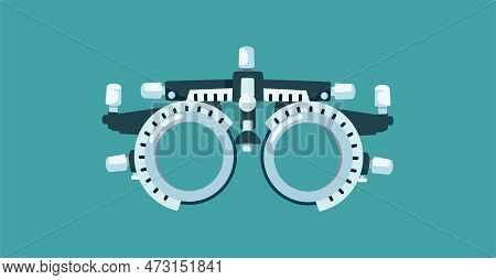Trial Frame For Eye Test Medical Examination Tool Vector Illustration