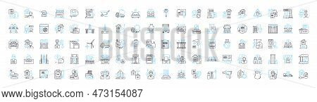 City Construction Vector Line Icons Set. Urbanization, Architecture, Infrastructure, Building, Redev