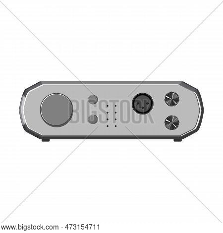 Bass Digital Amplifier Cartoon. Bass Digital Amplifier Sign. Isolated Symbol Vector Illustration