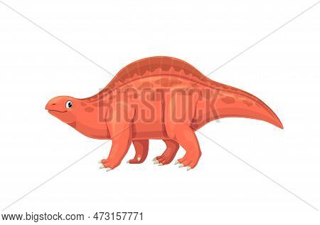 Cartoon Lotosaurus Dinosaur Character. Isolated Vector Extinct Genus Of Sail-backed Poposauroid Live