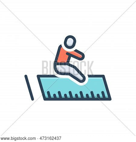Color Illustration Icon For Long Tall Lengthy Prolonged Sliding Holiday Game Playing Fun
